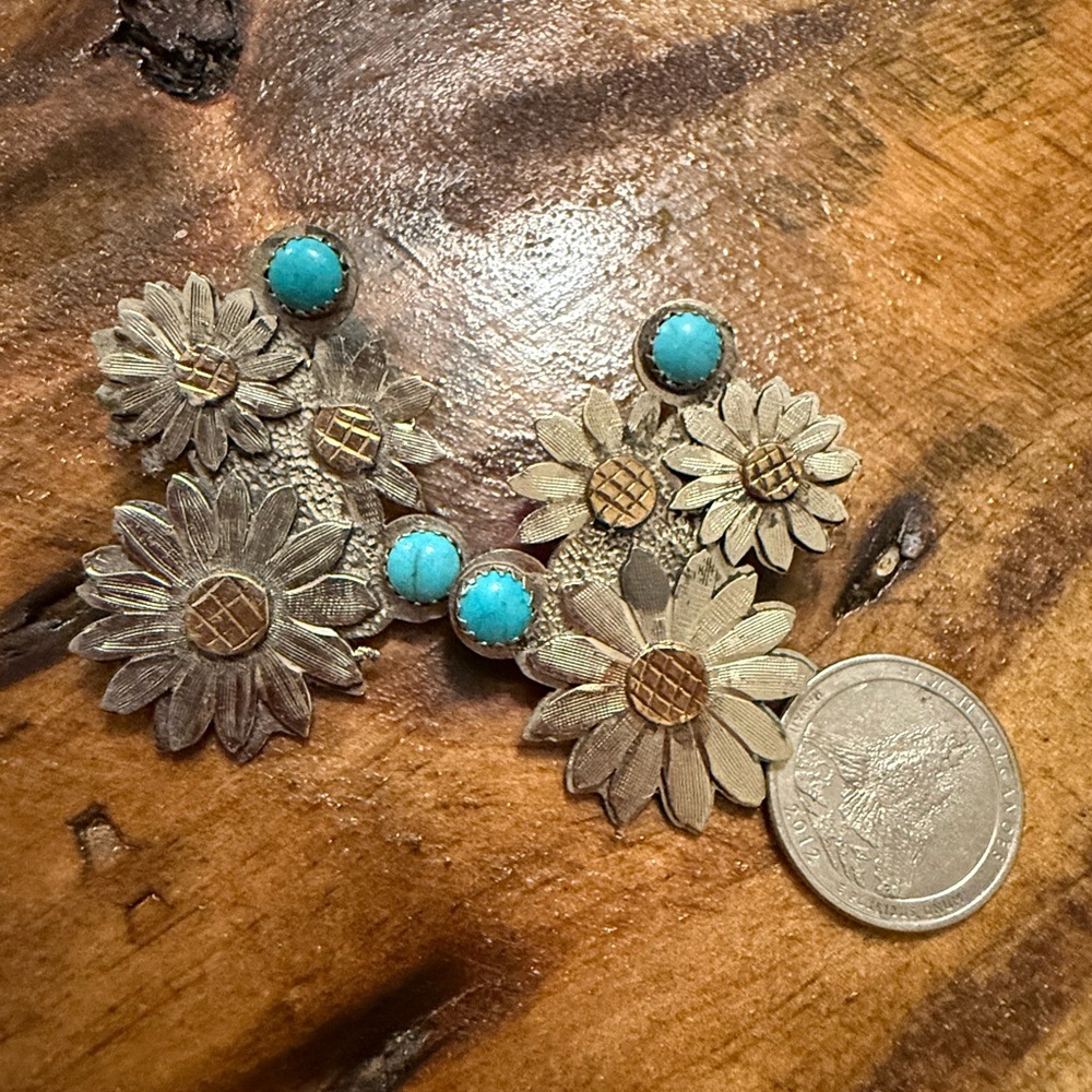 Handmade sunflower earrings